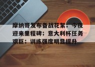 MK体育平台-关于摩纳哥发布备战花絮；今夜迎来里程碑；意大利杯任务艰巨；训练强度明显提升的信息